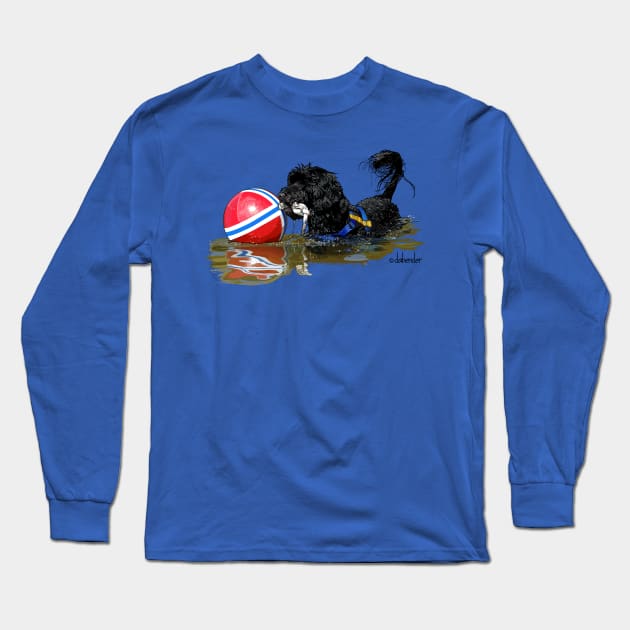 Portuguese Water Dog with Buoy Ball Long Sleeve T-Shirt by avondalealley